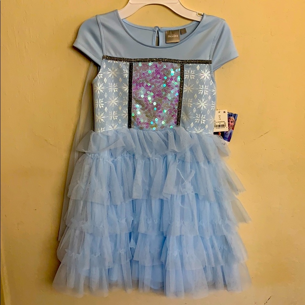 Girls frozen 2 dress with removable cape